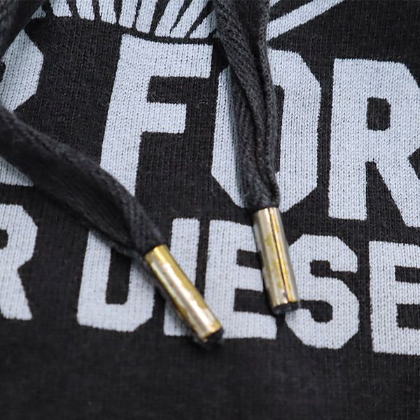 ディーゼル プリント柄 長袖 スウェットパーカー S ブラック DIESEL 裏起毛 プルパーカー メンズ