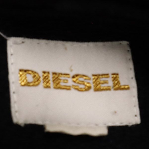 ディーゼル プリント柄 長袖 スウェットパーカー S ブラック DIESEL 裏起毛 プルパーカー メンズ