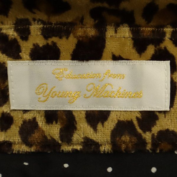 Young Machines ヤングマシーン レオパード柄×ドット柄 長袖 シャツ 3 ブラウン×ブラック メンズ