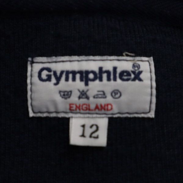 GYMPHLEX ジムフレックス ワンポイント刺繍 長袖 ボアフリース ジップパーカー 12 ネイビー レディース