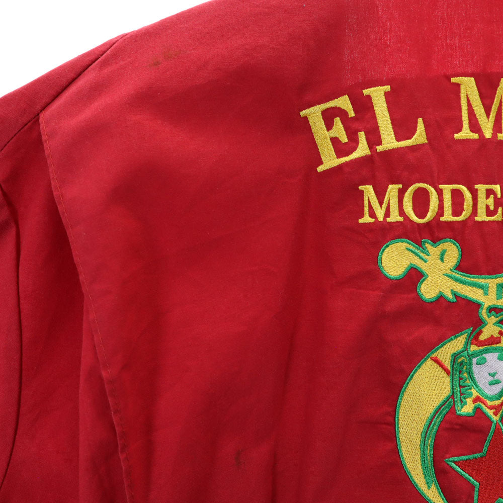 ディッキーズ シュラインクラブ フリーメイソン バック刺繍 半袖 つなぎ レッド Dickies 作業服 作業着 メンズ