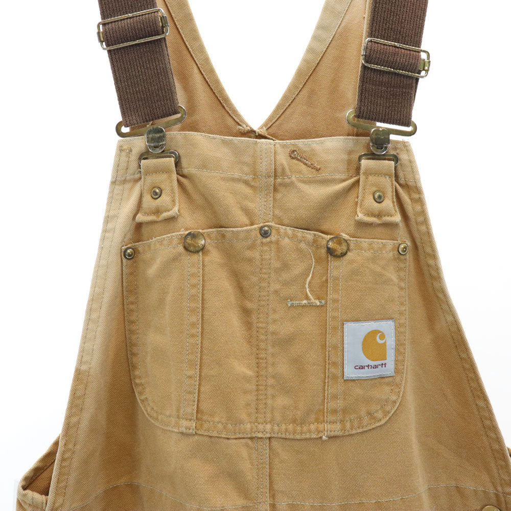 カーハート 90s オールド オーバーオール ベージュ系 Carhartt 裏キルティング メンズ