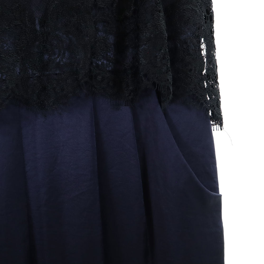 GRACE CLASS グレースクラス 日本製 ノースリーブ オールインワン 36 ネイビー つなぎ レディース