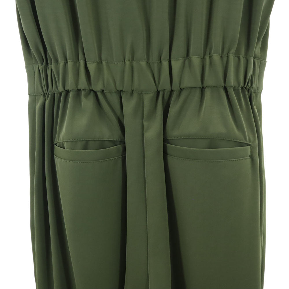 AMERI UNDRESSED アメリ 半袖 オールインワン M カーキ フレンチスリーブ つなぎ ジャンプスーツ レディース