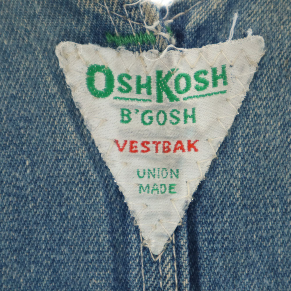 OSHKOSH オシュコシュ 50s 60s ヴィンテージ 三角タグ デニム オーバーオール ブルー ユニオンチケット レディース
