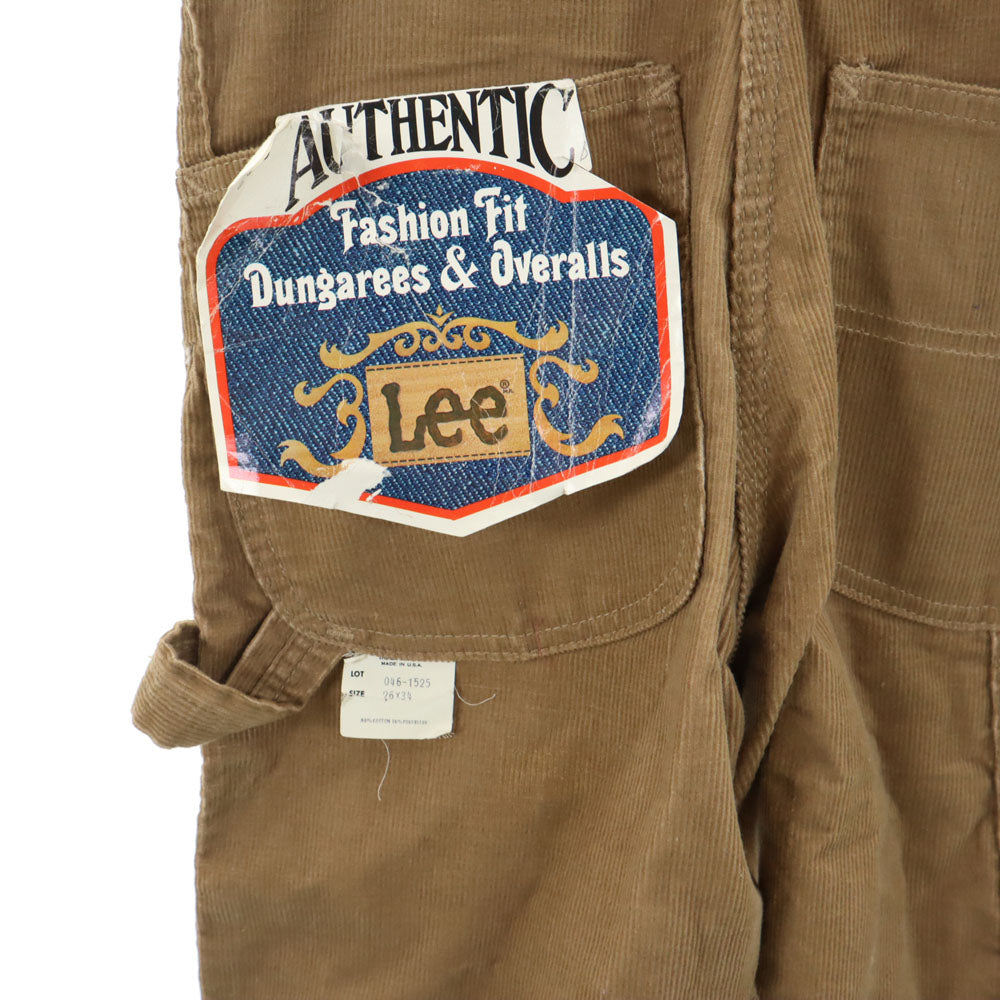 未使用 Lee リー 80s ヴィンテージ デッドストック フラッシャー付き コーデュロイ オーバーオール w26 ベージュ レディース