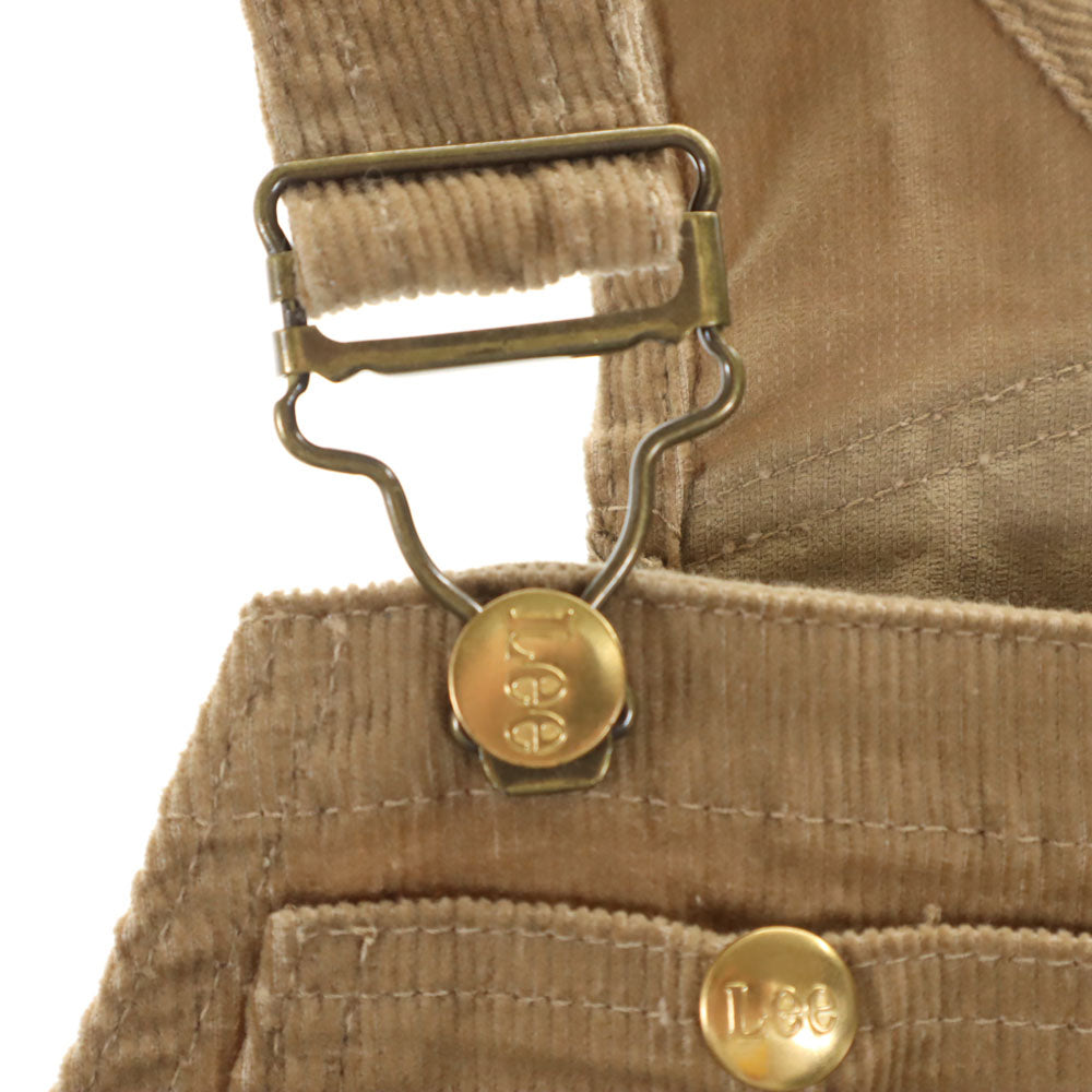 未使用 Lee リー 80s ヴィンテージ デッドストック フラッシャー付き コーデュロイ オーバーオール w26 ベージュ レディース