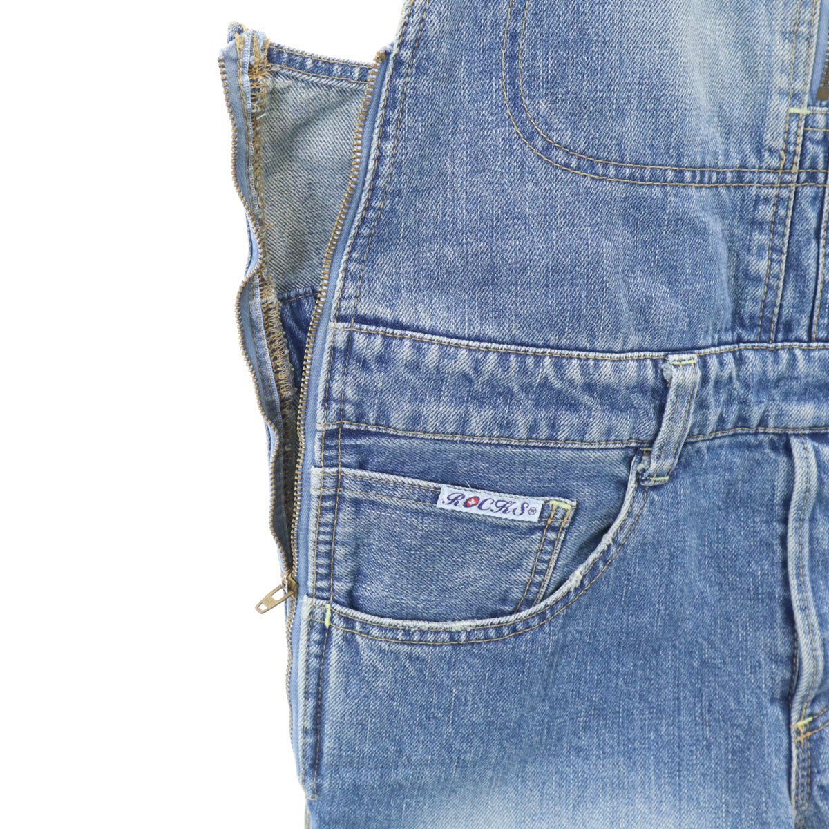 OZONE ROCKS オゾンロックス 日本製 デニム オーバーオール S ウォッシュブルー レディース