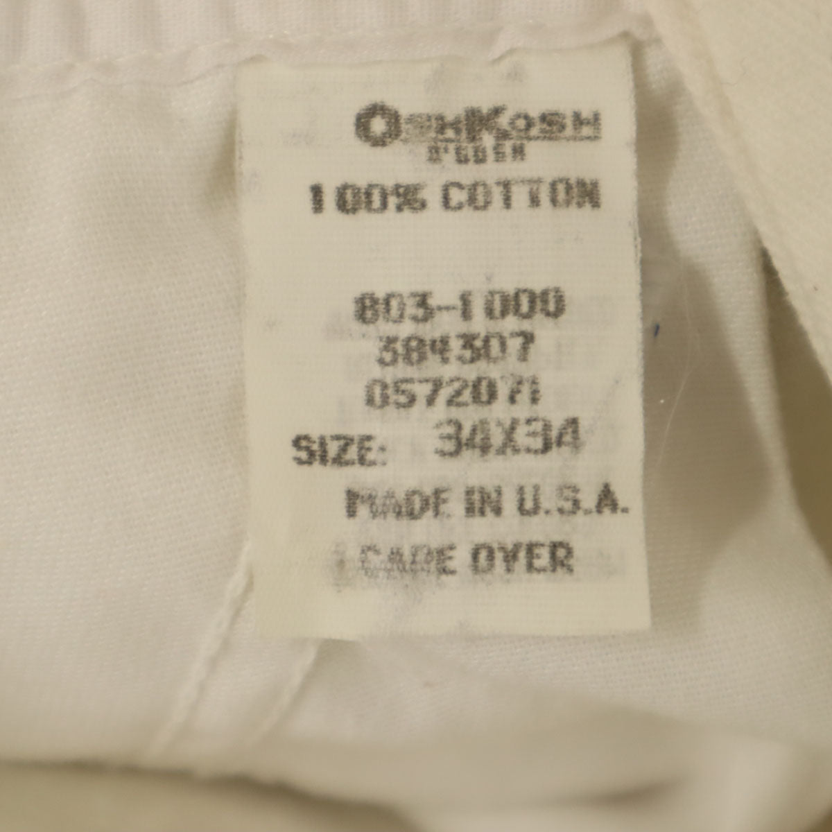 OSHKOSH オシュコシュ 80s USA製 ヴィンテージ ペインター オーバーオール W34 ホワイト TALONジップ メンズ