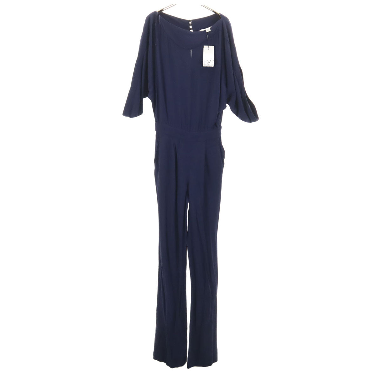 未使用 DIANE VON FURSTENBERG ダイアンフォンファステンバーグ ドルマンスリーブ オールインワン 0 ネイビー つなぎ レディース