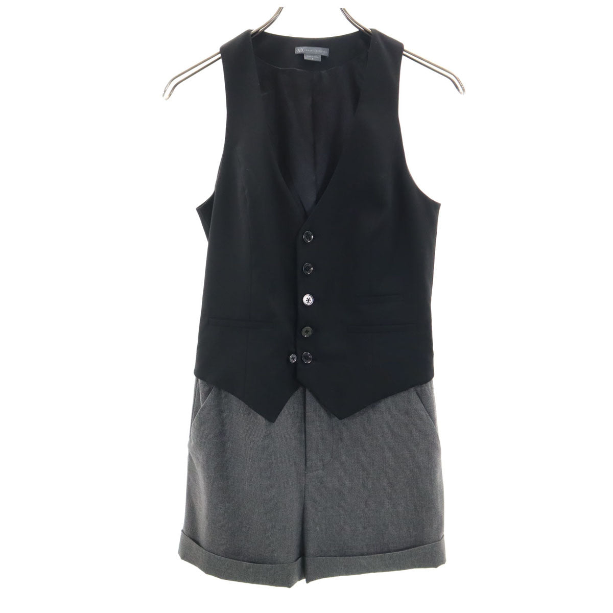 ARMANI EXCHANGE アルマーニエクスチェンジ ベスト ノースリーブ オールインワン 2 黒系 レディース