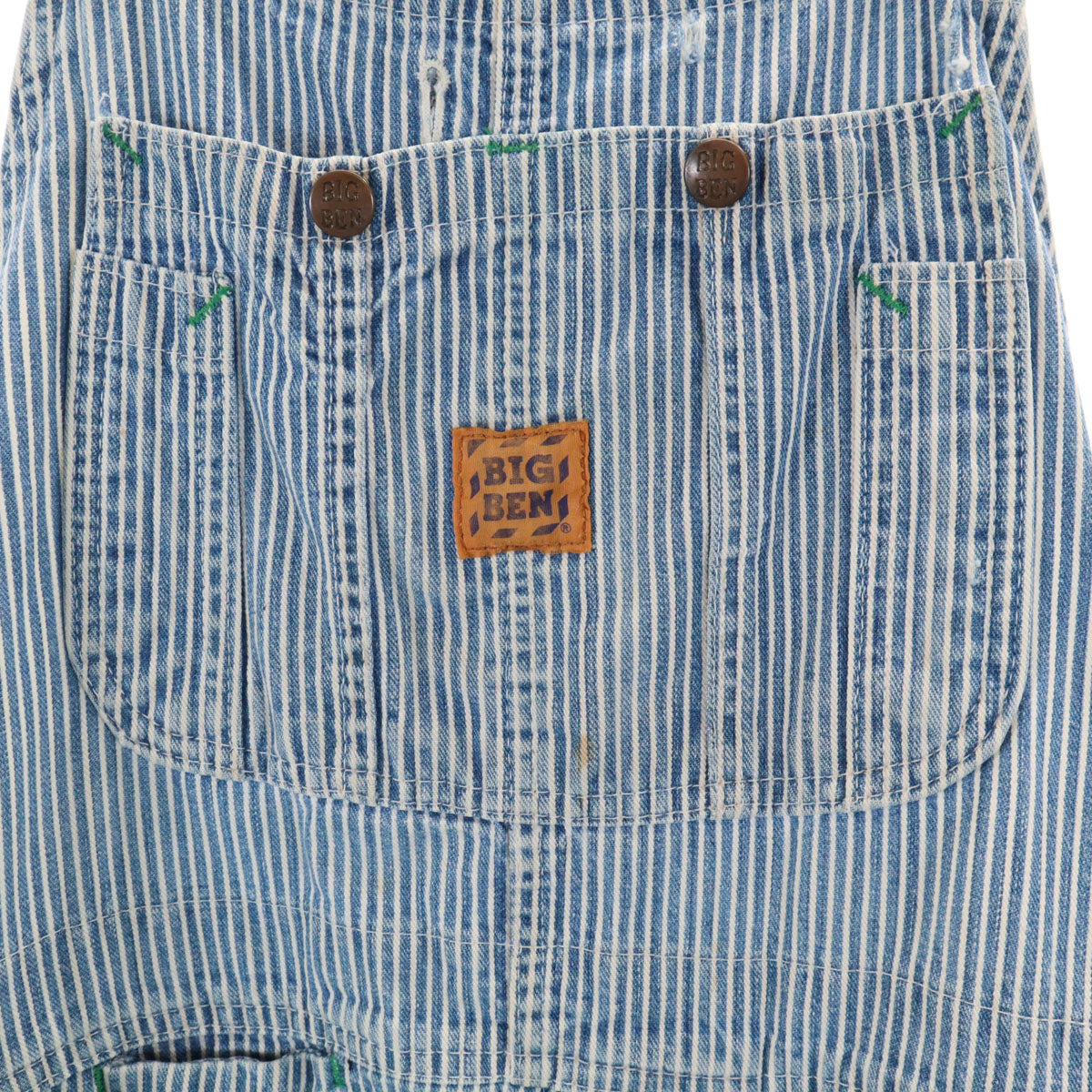 BIG BEN ビッグベン 80s USA製 ヴィンテージ ヒッコリー オーバーオール W34 ネイビー系 BY WRANGLER メンズ
