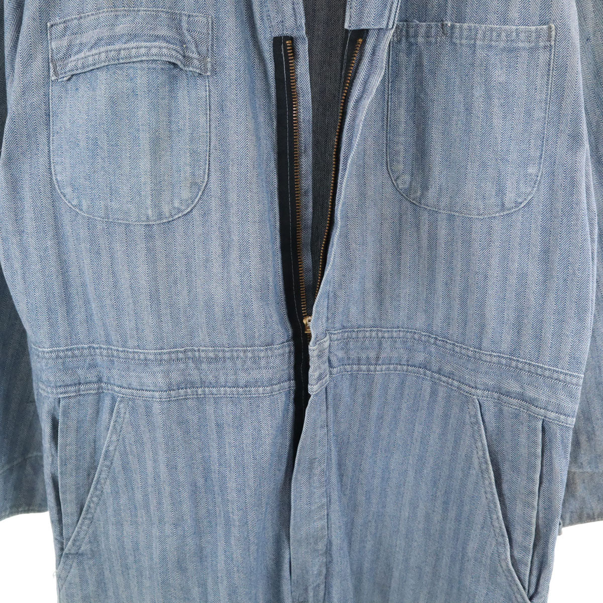 ROEBUCKS ローバックス 90s オールド USA製 ヘリンボーン 長袖 ワークオールインワン つなぎ ネイビー カバーオール メンズ