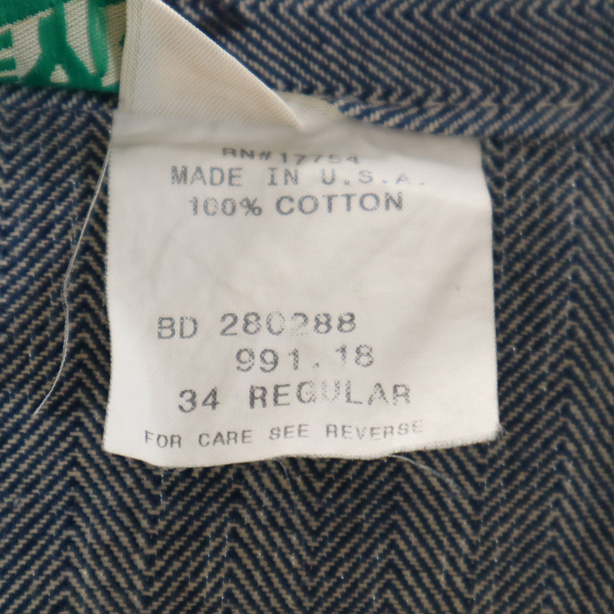 KEY キー 80s ヴィンテージ USA製 ヘリンボーン 長袖 ワークオールインワン つなぎ 34 ネイビー TARONジップ メンズ