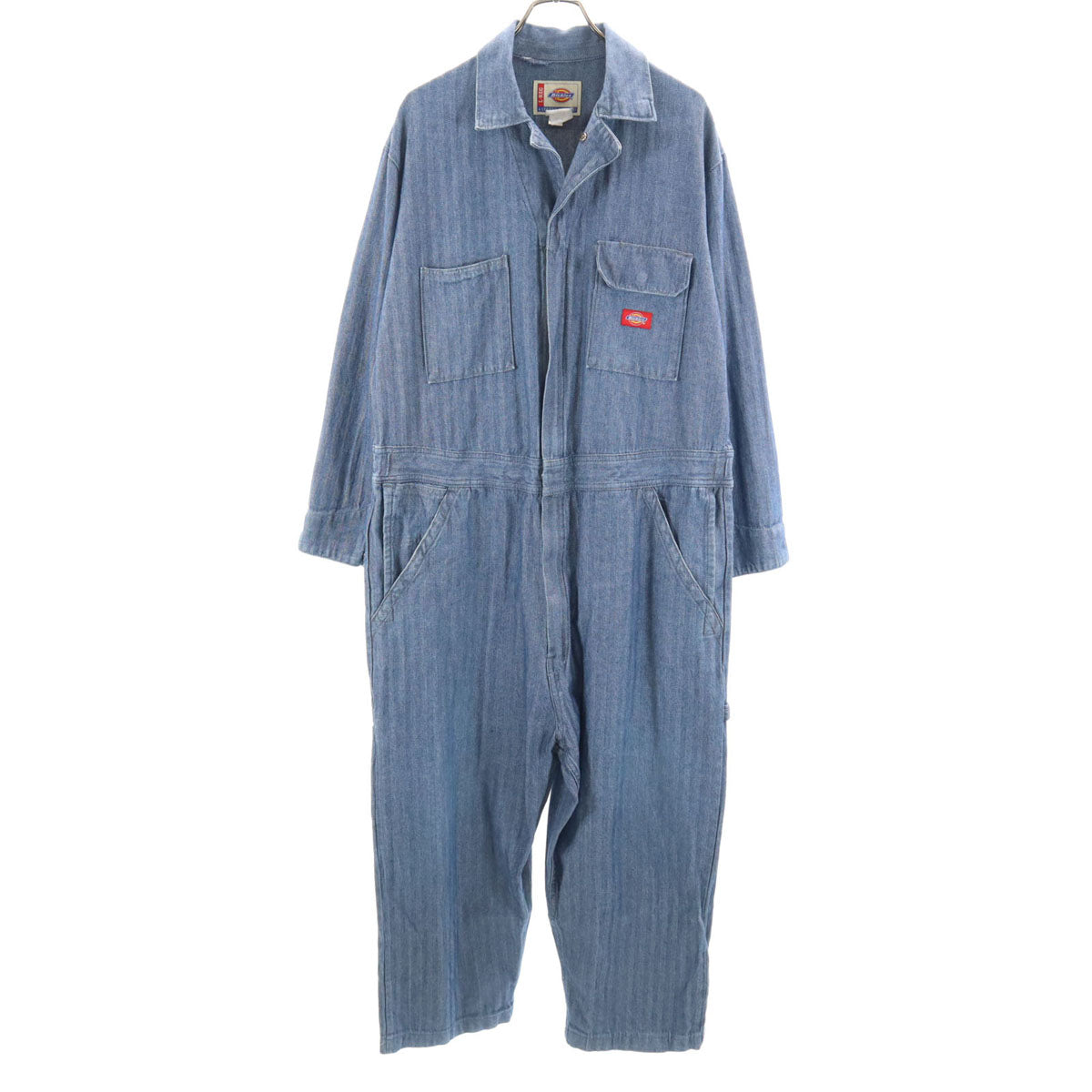Dickies ディッキーズ 90s オールド ヘリンボーン 長袖 ワークオールインワン つなぎ L ネイビー メンズ