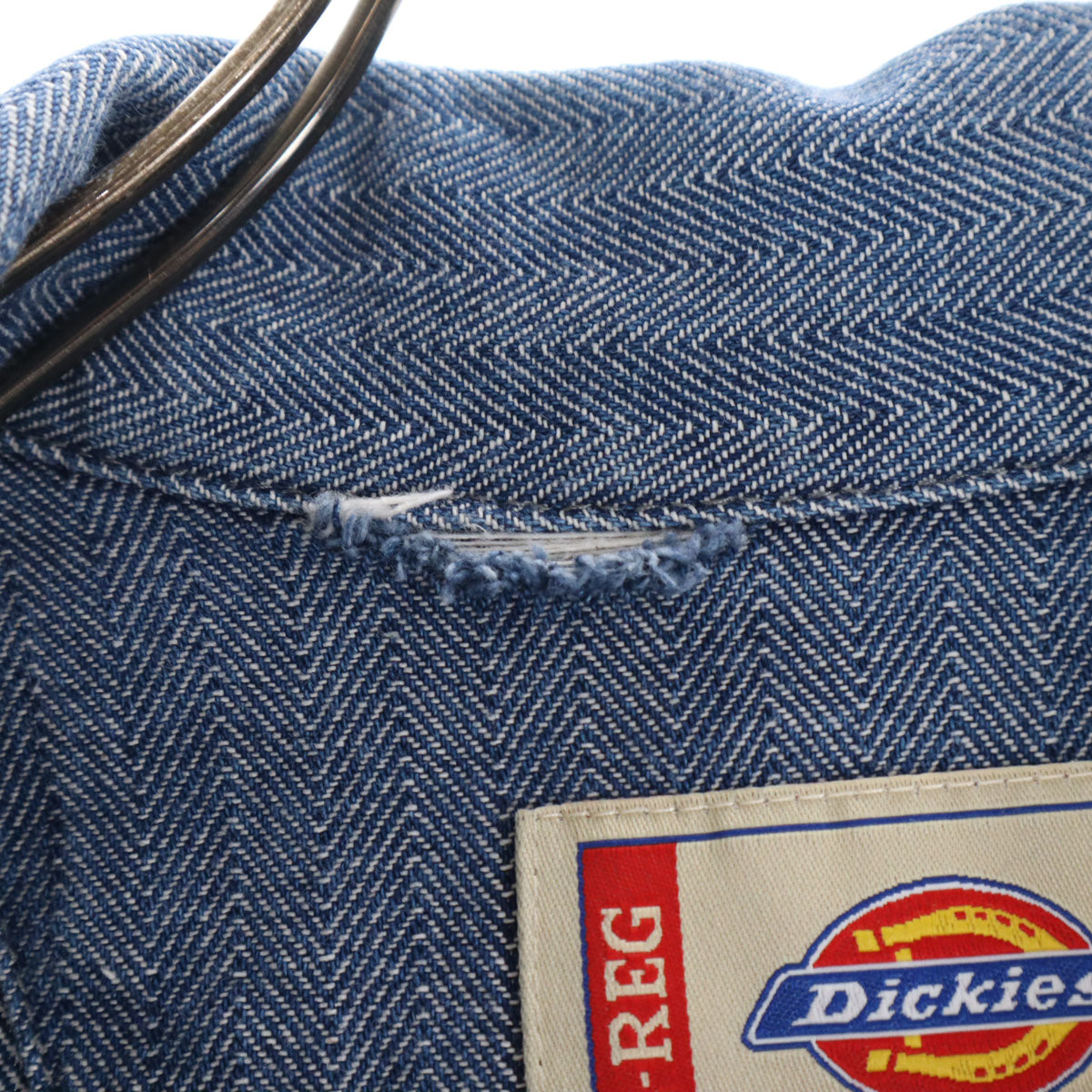 Dickies ディッキーズ 90s オールド ヘリンボーン 長袖 ワークオールインワン つなぎ L ネイビー メンズ