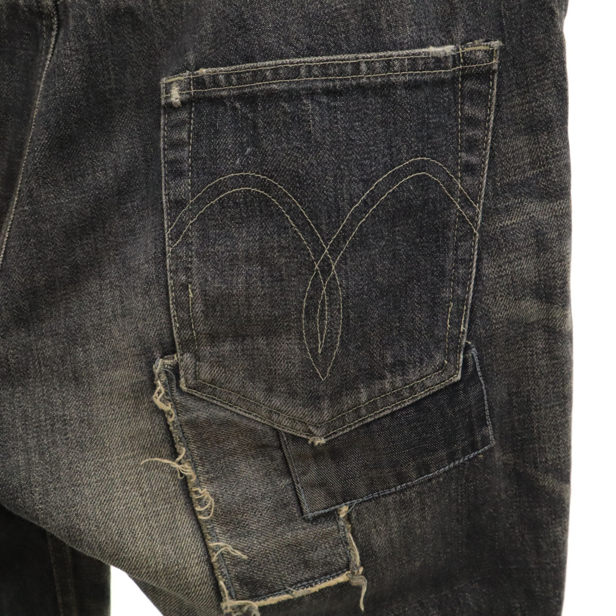 glamb グラム 長袖 ヴィンテージ加工 デニム ワークオールインワン つなぎ 2 グレー メンズ