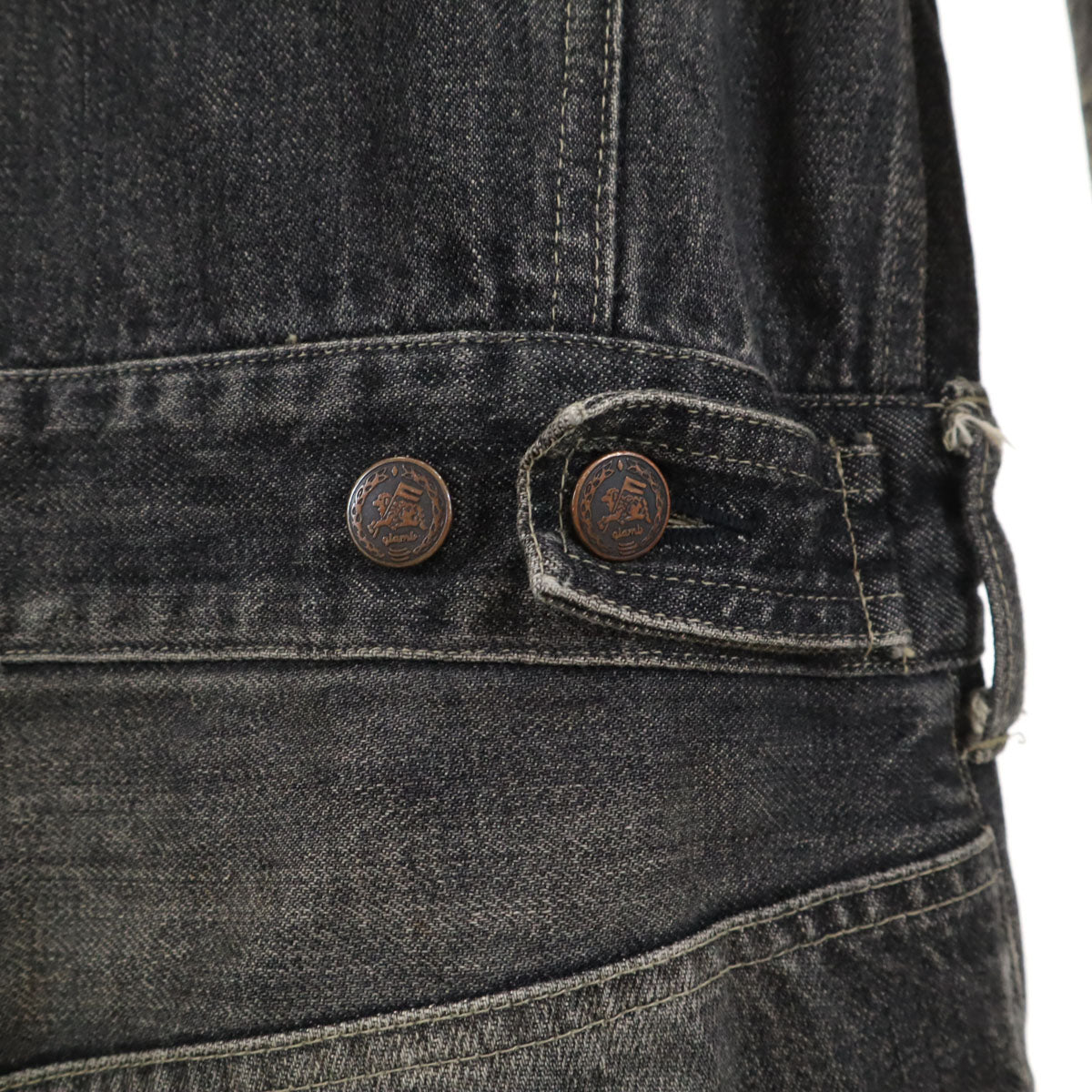 glamb グラム 長袖 ヴィンテージ加工 デニム ワークオールインワン つなぎ 2 グレー メンズ