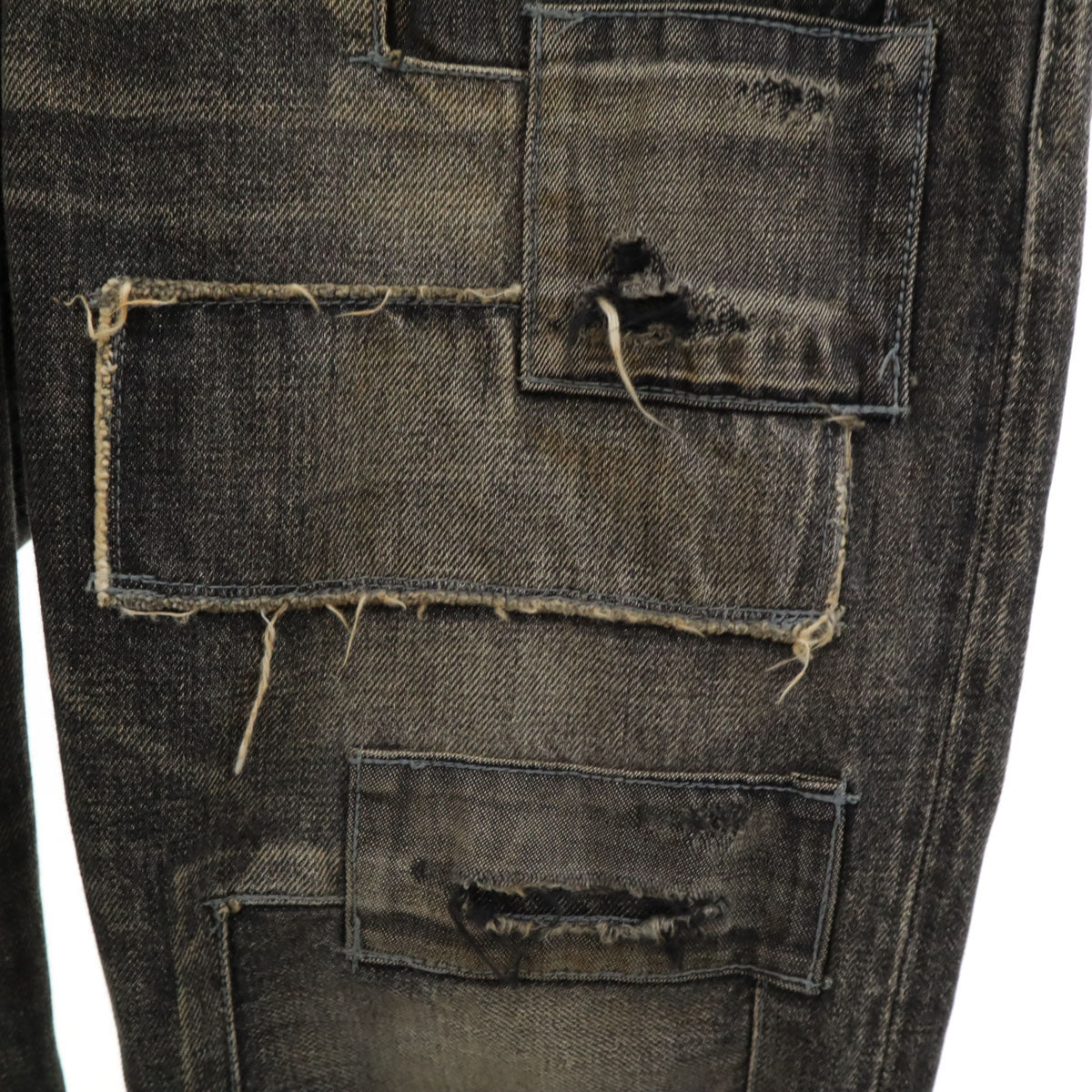 glamb グラム 長袖 ヴィンテージ加工 デニム ワークオールインワン つなぎ 2 グレー メンズ