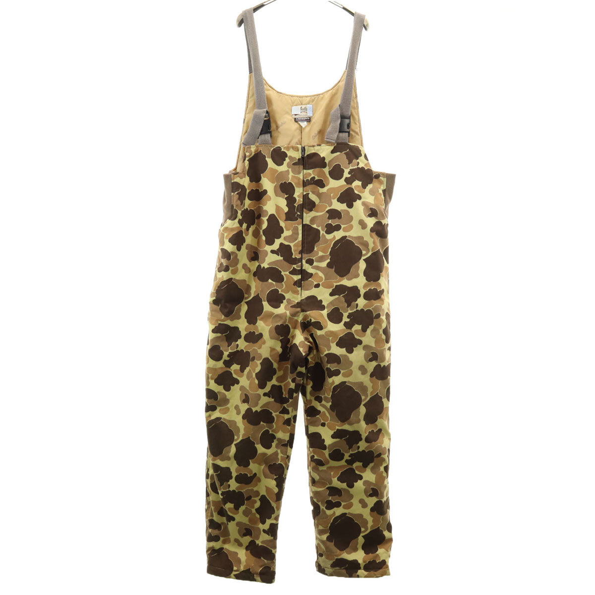 CABELA'S カベラス 80s 90s USA製 オールド 総柄 オーバーオール XL イエロー系 アウトドア メンズ