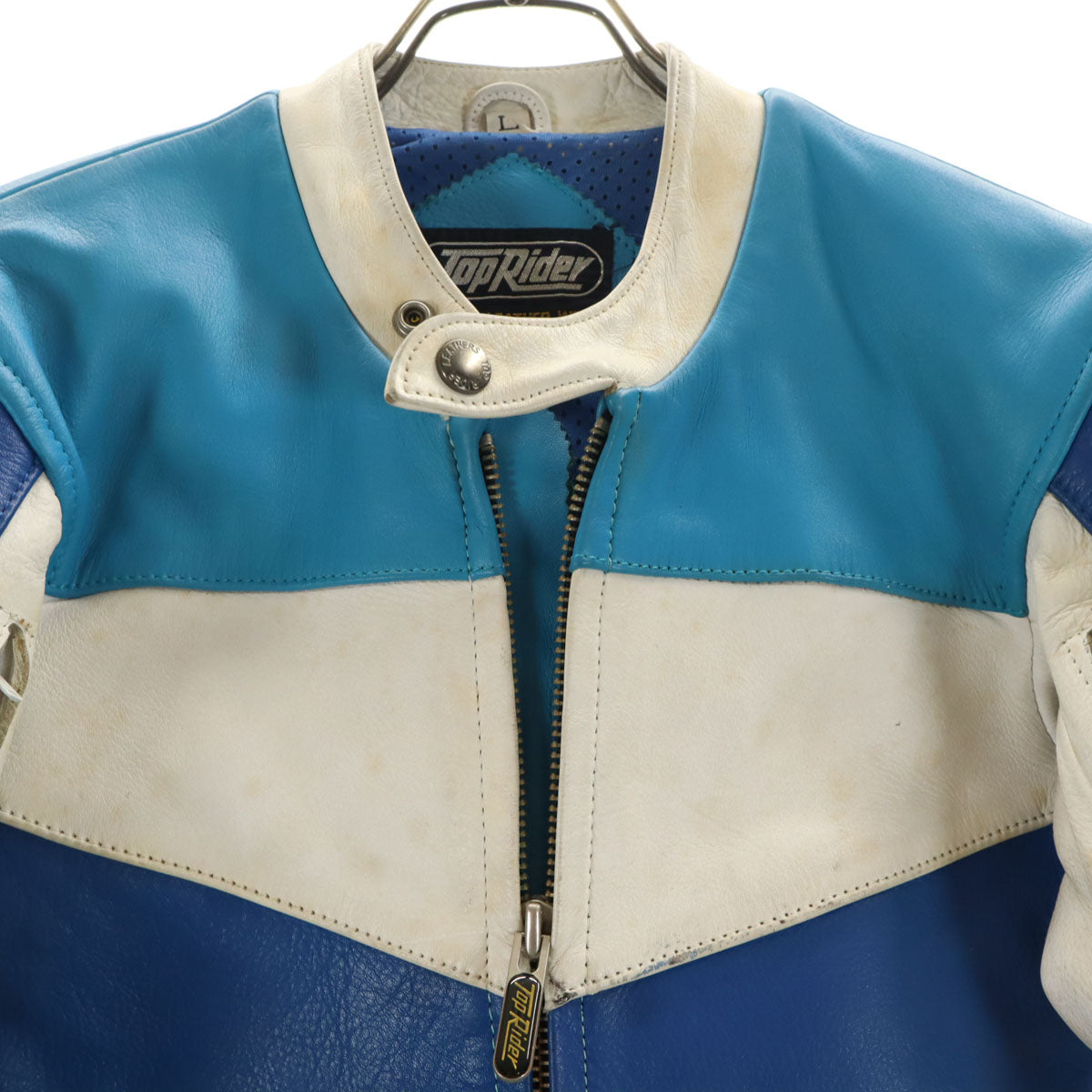Top Rider トップライダー レーシング レザー つなぎ L ブルー系 メンズ