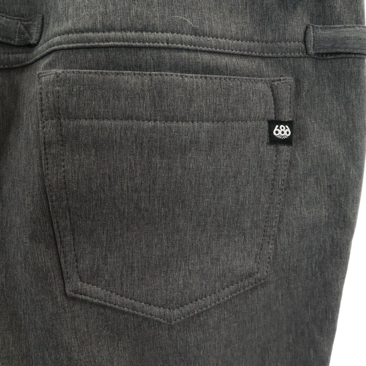 686 シックスエイトシックス スノーボード ソフトシェル オーバーオール S グレー 裏フリース レディース