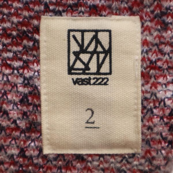 未使用 VAST222 バースト222 17AW 日本製 ウールブレンド 格子柄 長袖 シャギー ニット 2 ホワイト セーター メンズ