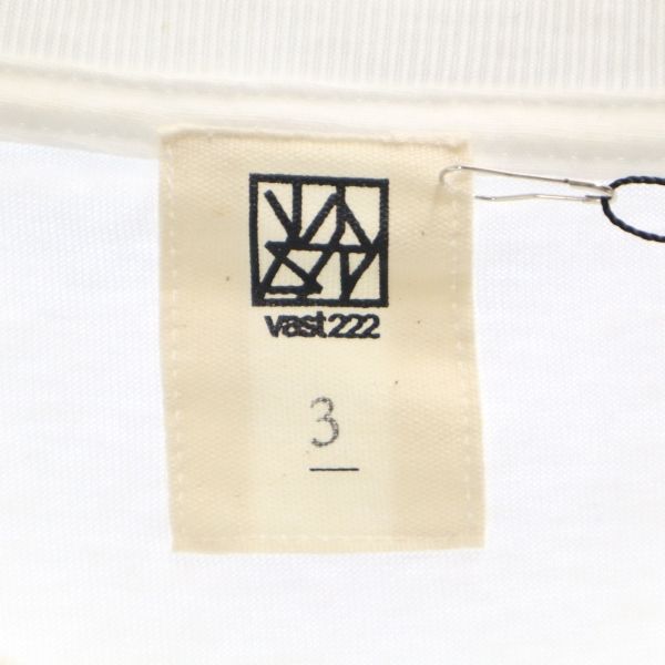 未使用 VAST222 バースト222 18ss 日本製 スリーブプリント 長袖 スウェット トレーナー 3 ホワイト メンズ