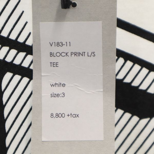 未使用 バースト222 18ss 日本製 プリント 長袖 スウェット トレーナー 3 ホワイト VAST222 メンズ