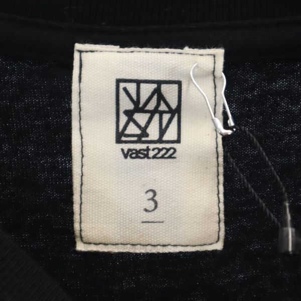 未使用 VAST222 バースト222 18ss 日本製 スリーブプリント 長袖 スウェット トレーナー 3 ブラック メンズ