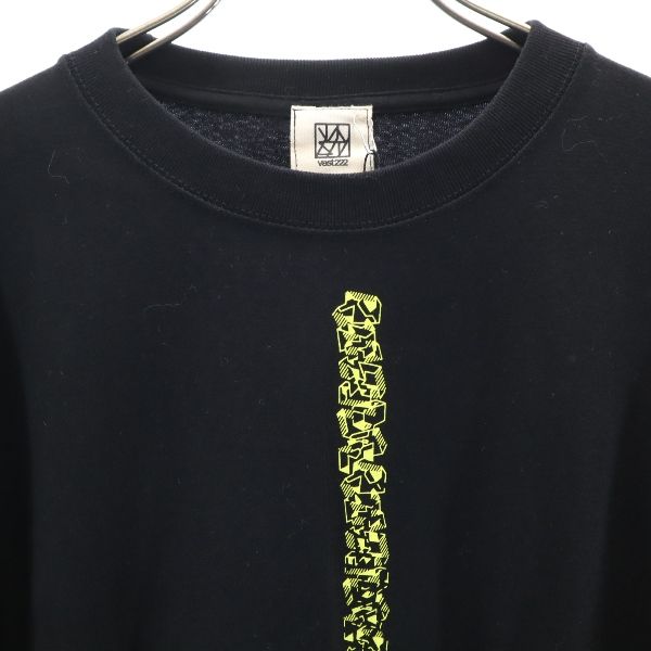 未使用 バースト222 18ss 日本製 スリーブプリント 長袖 スウェット トレーナー 3 ブラック VAST222 メンズ