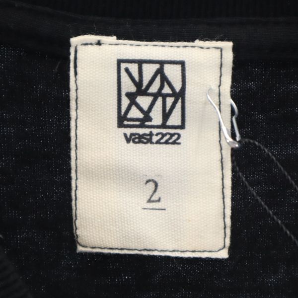 未使用 VAST222 バースト222 18ss 日本製 スリーブプリント 長袖 スウェット トレーナー 2 ブラック メンズ