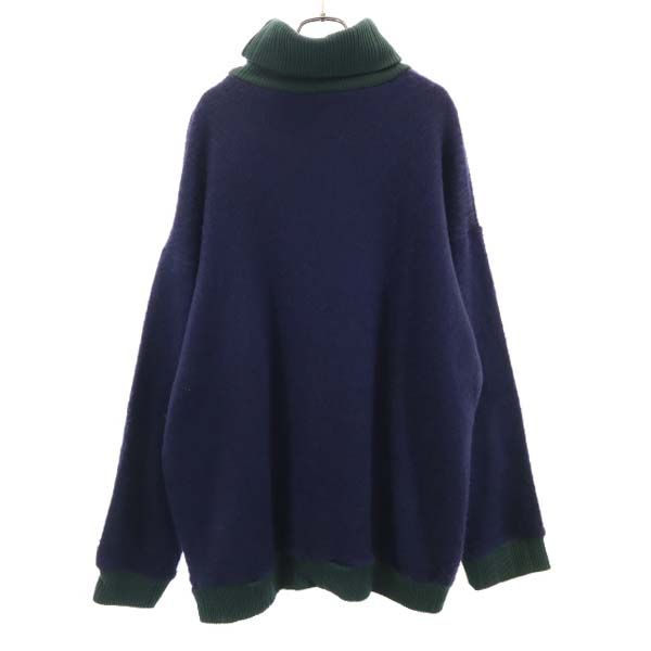 未使用 バースト222 18ss 日本製 長袖 シャギー タートルネック ニット 2 ネイビー VAST222 セーター メンズ