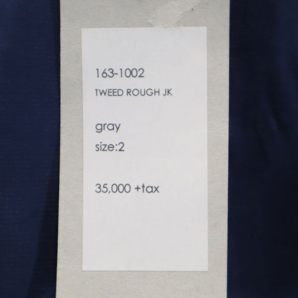 未使用 バースト222 16AW 日本製 ツイード テーラードジャケット 2 グレー VAST222 メンズ