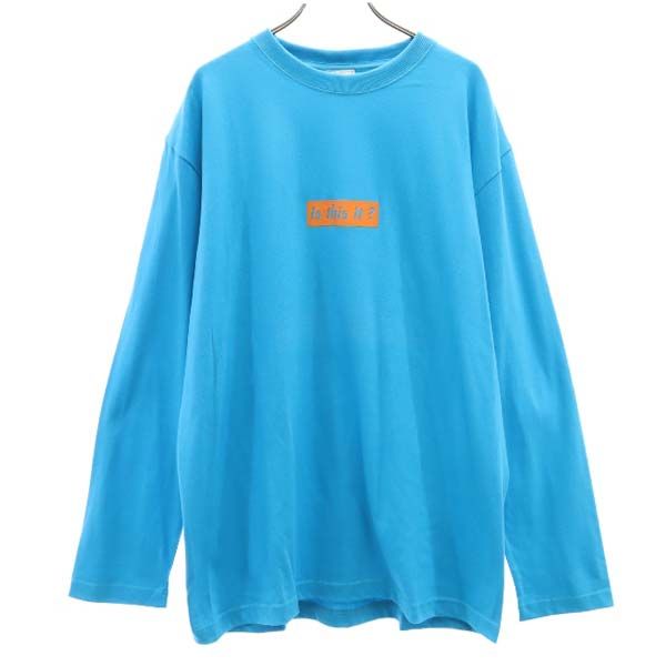 未使用 バースト222 19ss 日本製 プリント 長袖 スウェット トレーナー 3 ブルー VAST222 メンズ