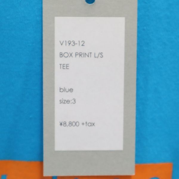 未使用 バースト222 19ss 日本製 プリント 長袖 スウェット トレーナー 3 ブルー VAST222 メンズ