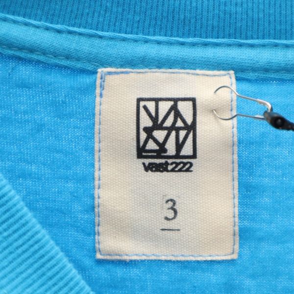 未使用 VAST222 バースト222 19ss 日本製 プリント 長袖 スウェット トレーナー 3 ブルー メンズ