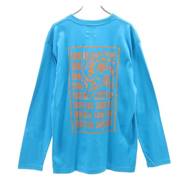未使用 バースト222 19ss 日本製 プリント 長袖 スウェット トレーナー 1月2日 ブルー VAST222 メンズ