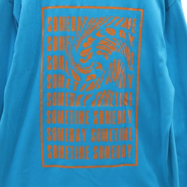 未使用 バースト222 19ss 日本製 プリント 長袖 スウェット トレーナー 1月2日 ブルー VAST222 メンズ