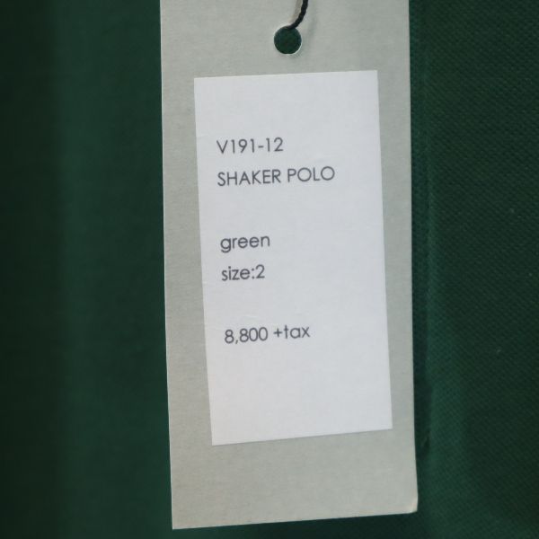 未使用 VAST222 バースト222 19ss 日本製 SHAKER 半袖 ポロシャツ 2 グリーン メンズ