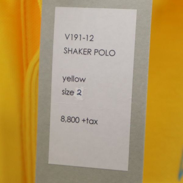 未使用 VAST222 バースト222 19ss 日本製 SHAKER 半袖 ポロシャツ 2 イエロー メンズ