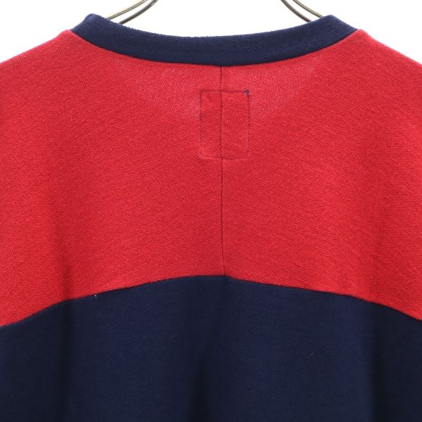 未使用 VAST222 バースト222 19ss 日本製 バイカラー 半袖 Tシャツ 2 赤×紺 メンズ
