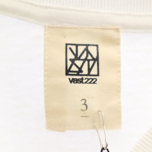 未使用 VAST222 バースト222 19ss 日本製 DM PRINT 半袖 Tシャツ 3 ホワイト メンズ
