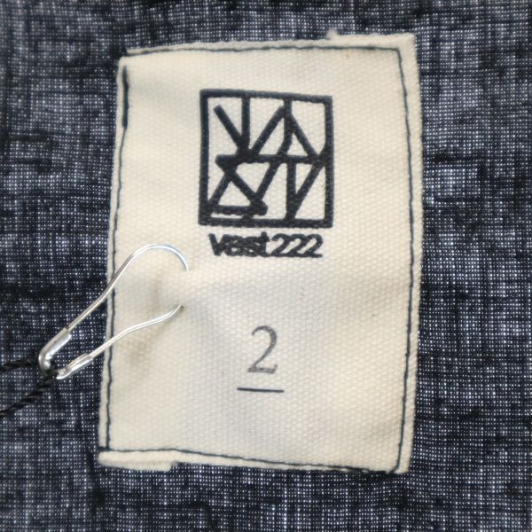 未使用 VAST222 バースト222 19ss リネンミックス ライン入 長袖 ジャケット 2 ブラック メンズ