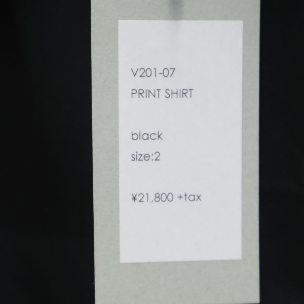 未使用 バースト222 20ss プリント 長袖 シャツ 2 ブラック VAST222 ラバーソウル メンズ