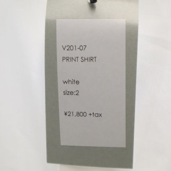 未使用 VAST222 バースト222 20ss プリント 長袖 シャツ 2 ホワイト ラバーソウル メンズ