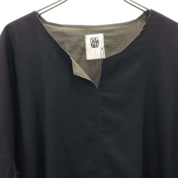 未使用 バースト222 20ss 半袖 重ね着風 スキッパー カットソー 2 ブラック VAST222 メンズ