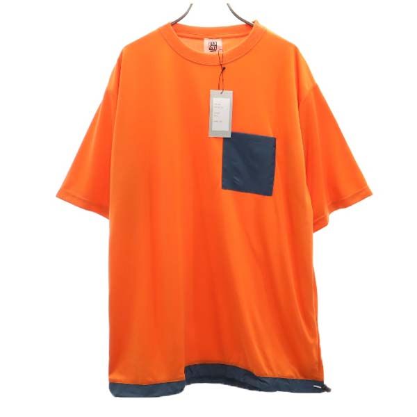 未使用 VAST222 バースト222 20ss 半袖 ポケット付 Tシャツ 3 オレンジ ポリシャツ メンズ