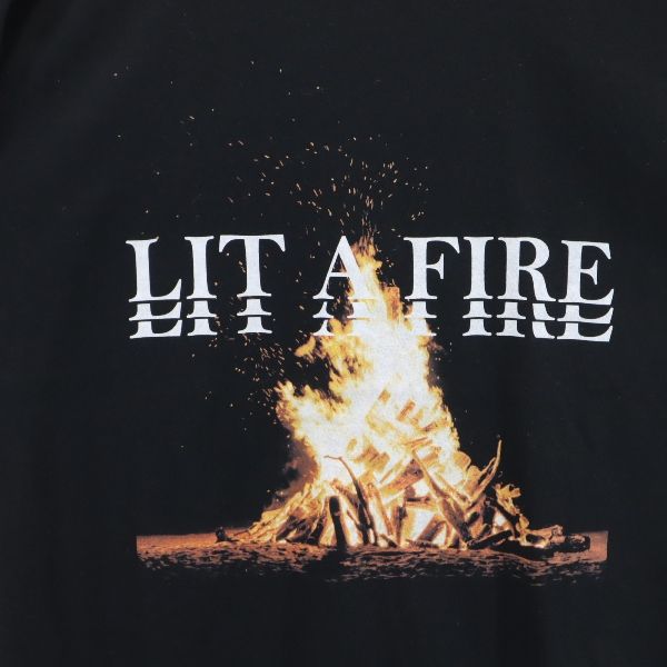 未使用 VAST222 バースト222 20ss FIRE プリント 半袖 Tシャツ 2 ブラック ラバーソウル メンズ