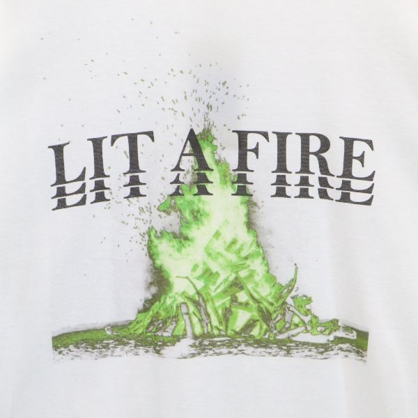 未使用 VAST222 バースト222 20ss FIRE プリント 半袖 Tシャツ 3 ホワイト ラバーソウル メンズ